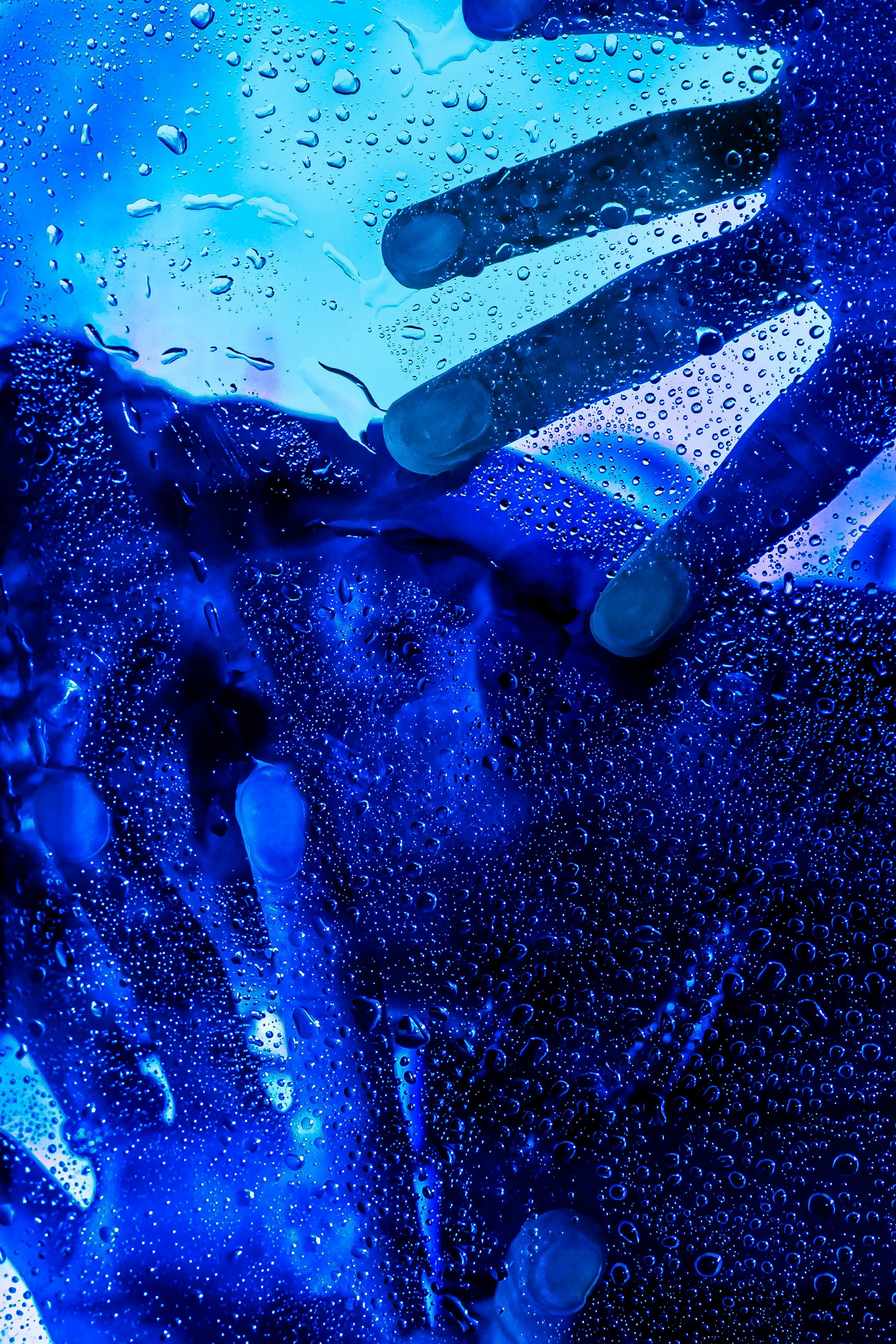 model, glass, and water; photography