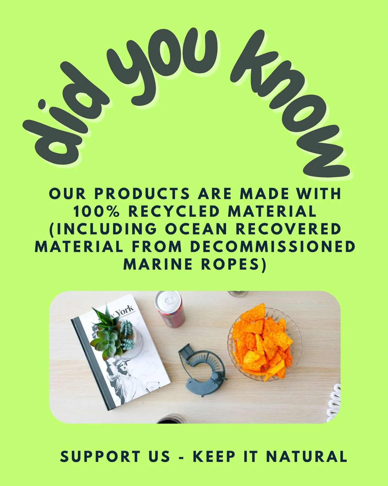 1000% made from recycled materials! Save the ocean, use sesh snake! 🔥🐍