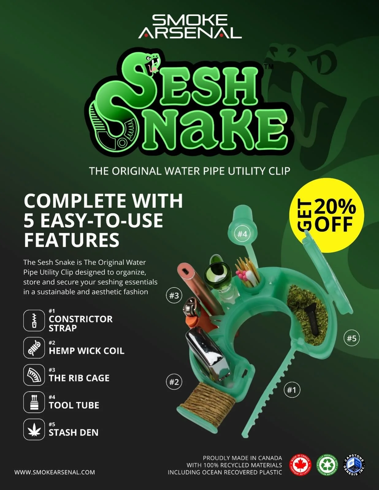 Pop-up day at Smoke Arsenal 🙌
Gave a product knowledge session to the sales team and spent the day talking all things Sesh Snake.

Perfect timing to stock your stores &mdash; their Black Friday sale is live now: 20% off.

#SeshSnake #SmokeArsenal #B