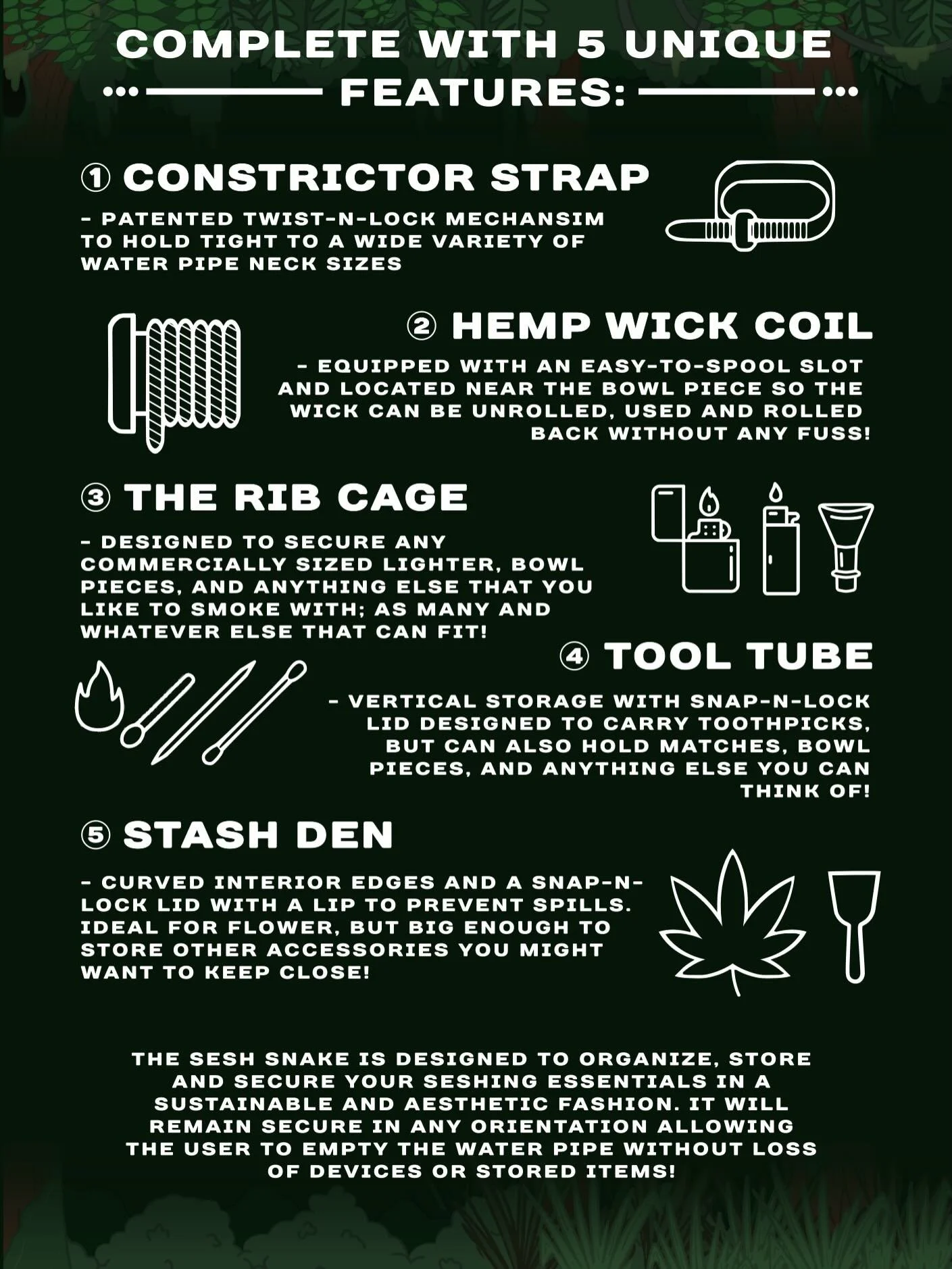 Sesh Snake 101!

Wondering what sets it apart? Explore our 5 Unique Features, complete with detailed descriptions and a visual guide. Find out if it's the missing piece you've been searching for!

 #sesh #seshsnake #utility #toolstorage #features