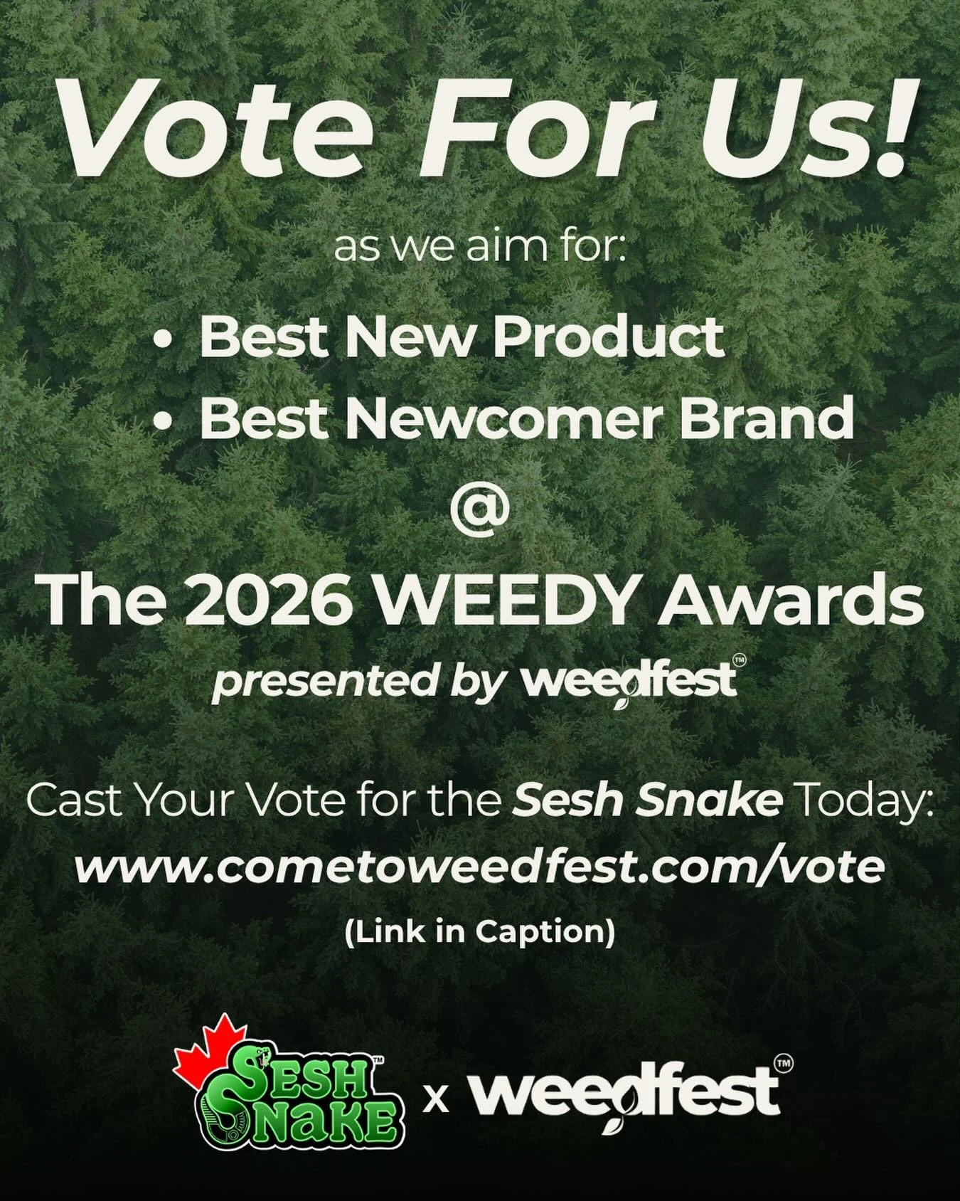 🚨 WE NEED YOUR VOTE 🚨
We&rsquo;ve been nominated for:
🏆 Best New Product
🏆 Best Newcomer Brand
at the 2026 WEEDY Awards 🌿
This is HUGE for us &mdash; but we only win if our community shows up 💚
👉 VOTE NOW (link in bio)
It takes less than 10 se