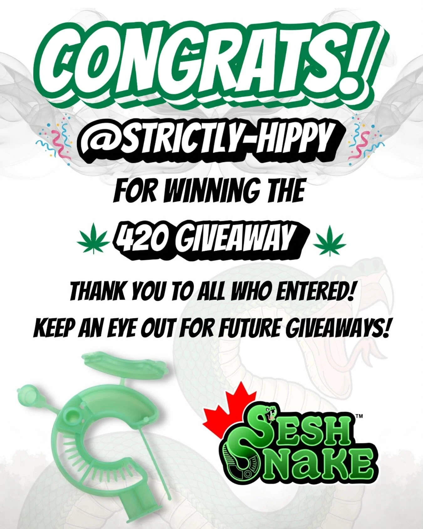 🎉 GIVEAWAY WINNER ANNOUNCEMENT 🎉

Big congrats to @strictlyhippy for winning our 420 Giveaway! 🌿🔥
Thank you to everyone who entered, shared, and showed love &mdash; we appreciate every single one of you 💚

Stay tuned because this definitely won&