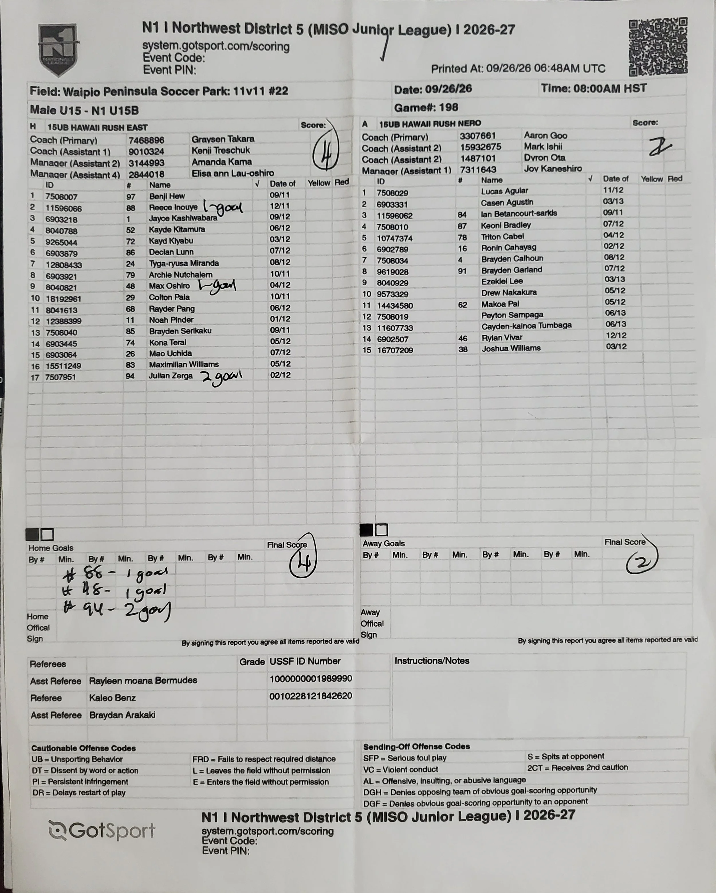 9/26/26 Game 198a