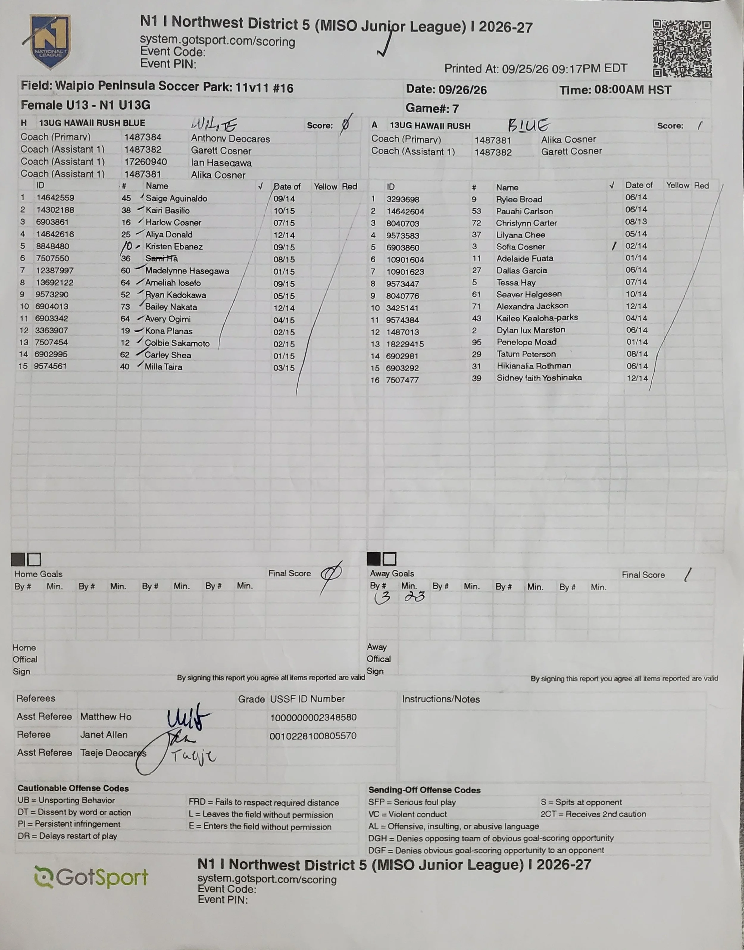 9/26/26 Game 7