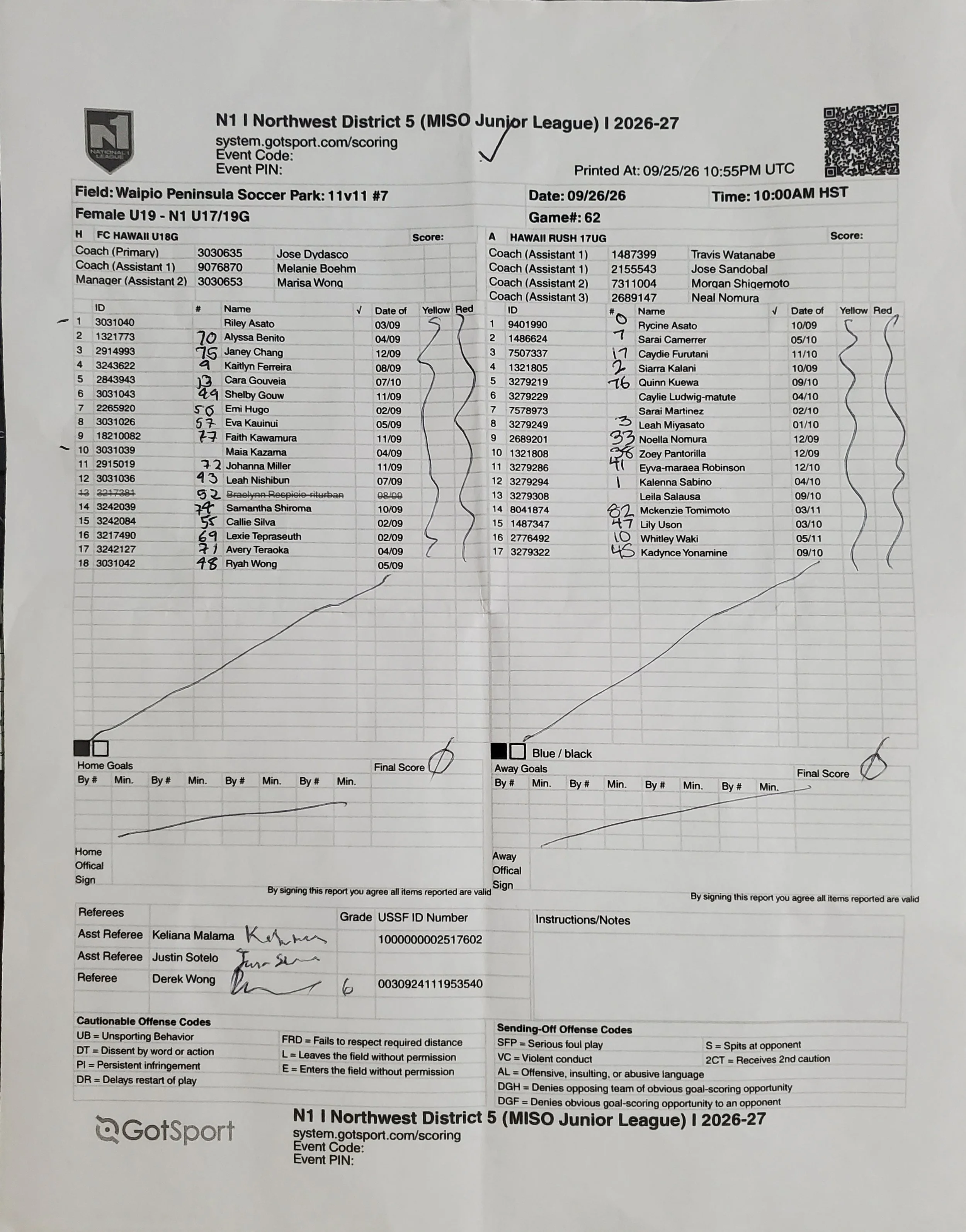 9/26/26 Game 62