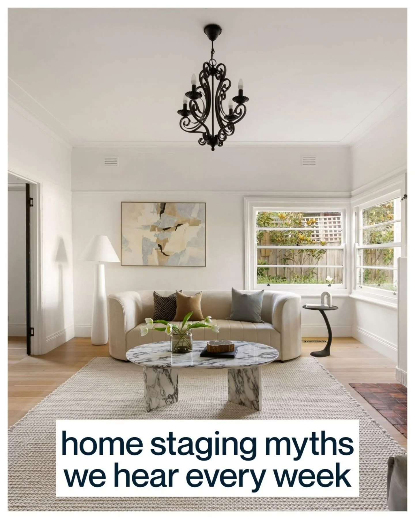 We hear these all the time 👇

❌ "my home is too small to style"
✅ Styling helps maximise space and improve flow, especially in smaller homes.

❌ "buyers can just imagine furniture"
✅ Most buyers connect emotionally to what they c