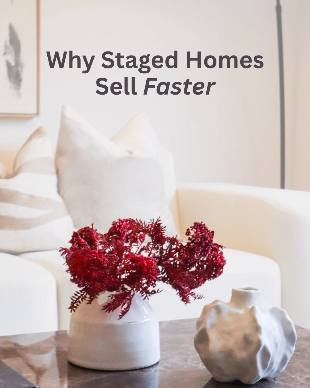 Unsure about investing in home staging? Here are 4 reasons staged homes sell faster than empty homes:

1️⃣ Staging helps buyers picture themselves living in the property.
2️⃣ Staging maximises the properties potential.
3️⃣ Staging builds an emotional