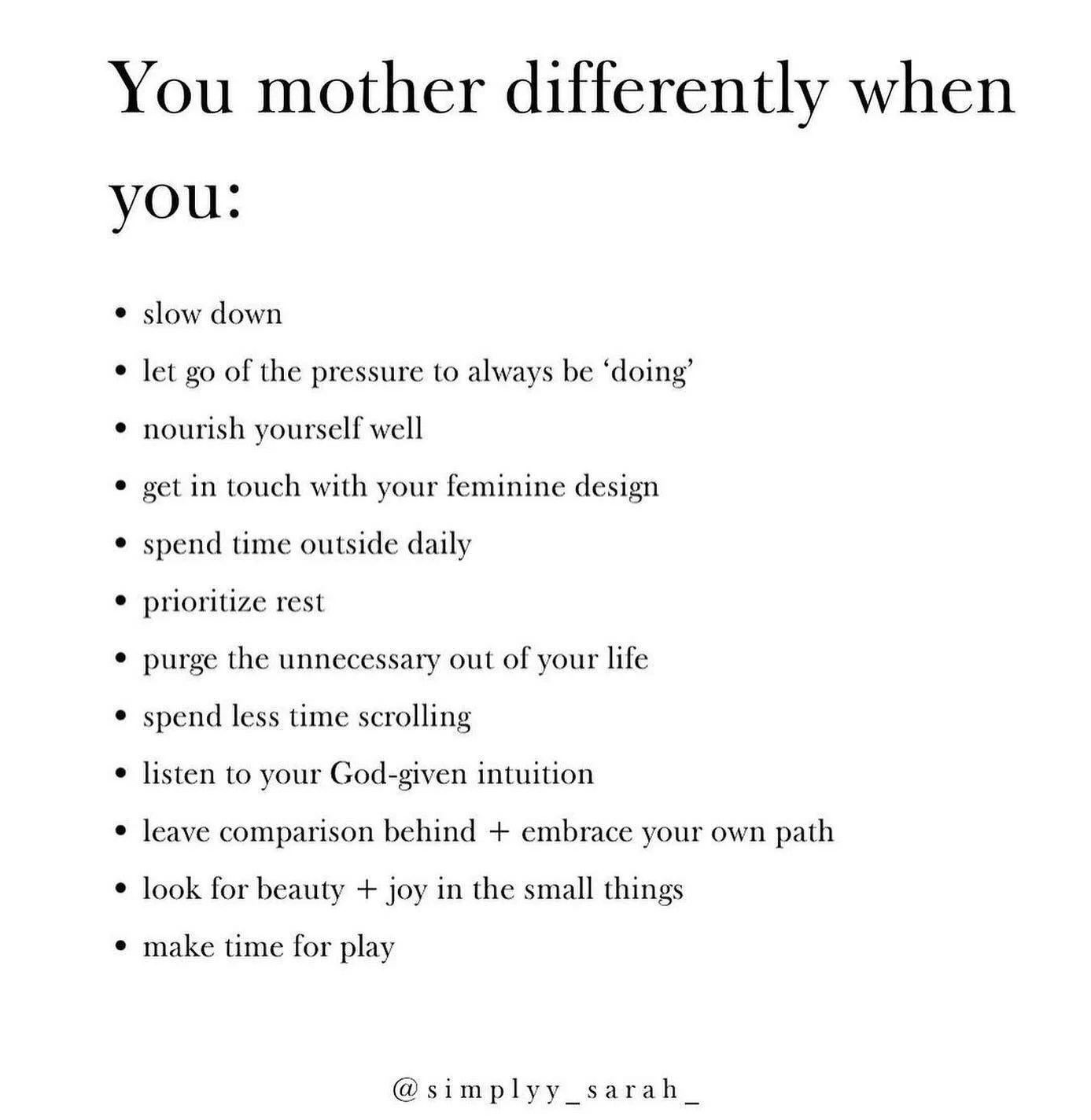 Things I&rsquo;ve saved lately. Letting my heart guide me a little more than my head these days. 🤍 #motherhoodtransition #intentionalmotherhood #intentionalmom #slowingdown