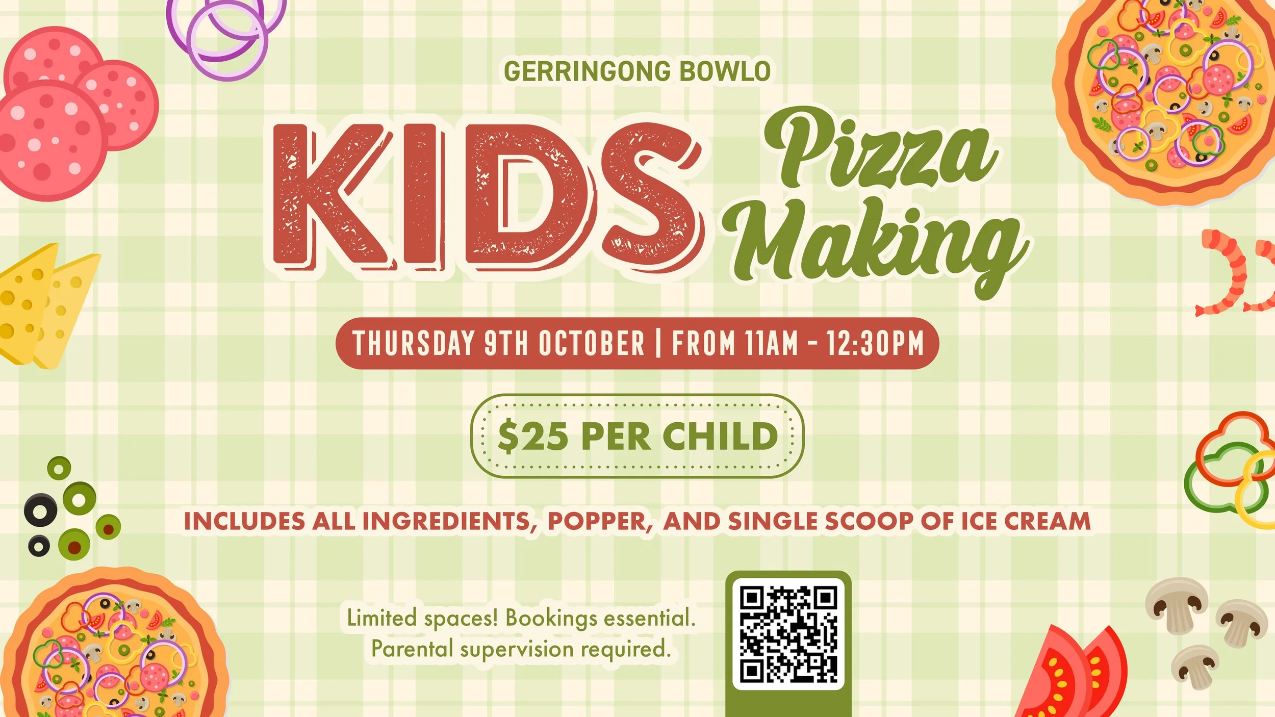 KIDS PIZZA MAKING: School Holiday Fun