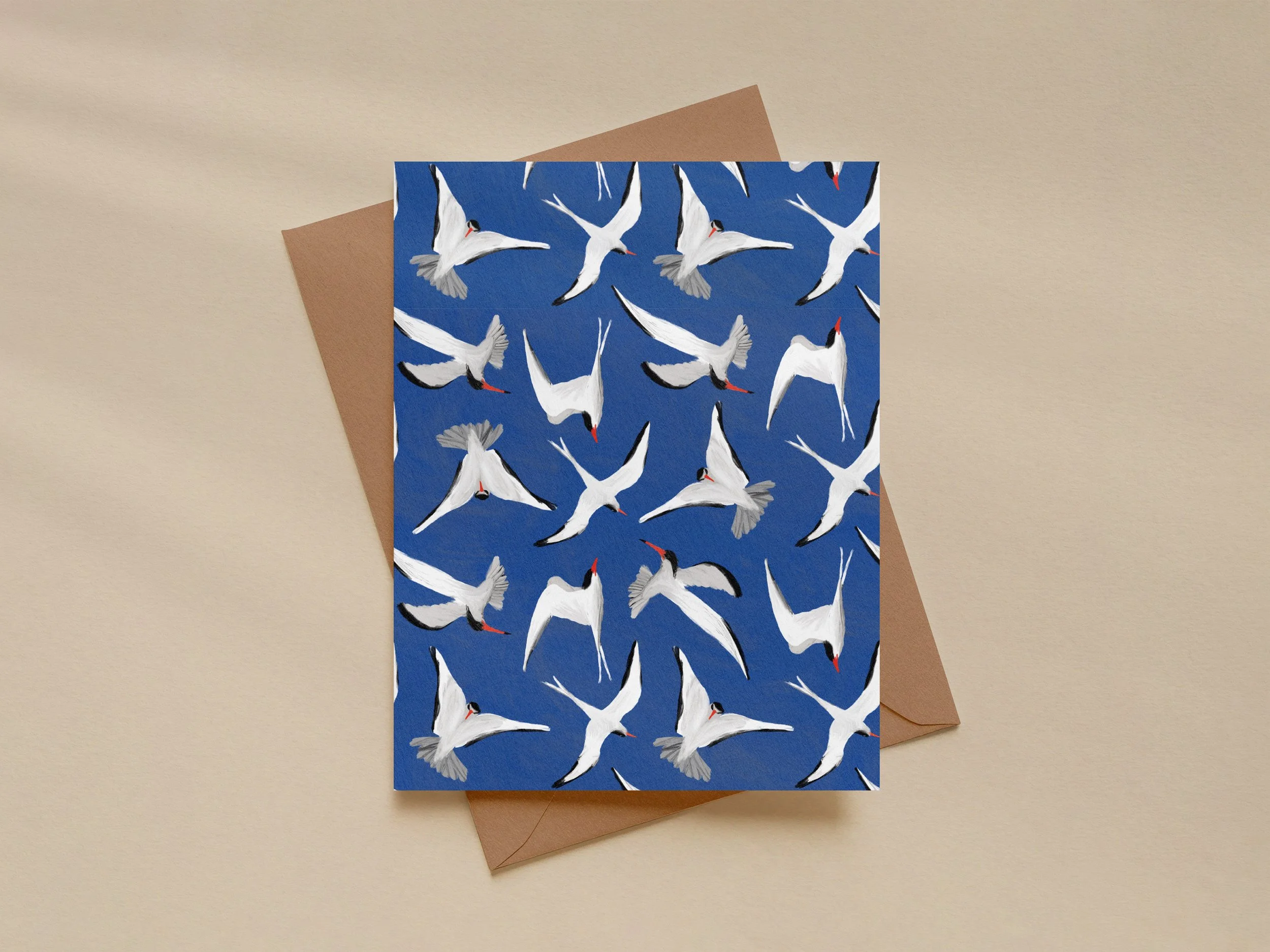 Coastal Terns Greeting Card - Beach Lover Stationery (5.5x4.25)