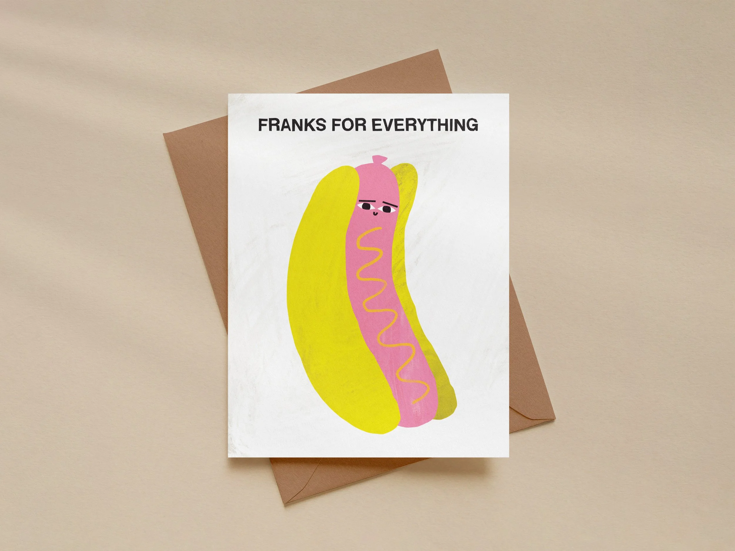 Funny Hot Dog Thank You Card – Punny Franks Gratitude