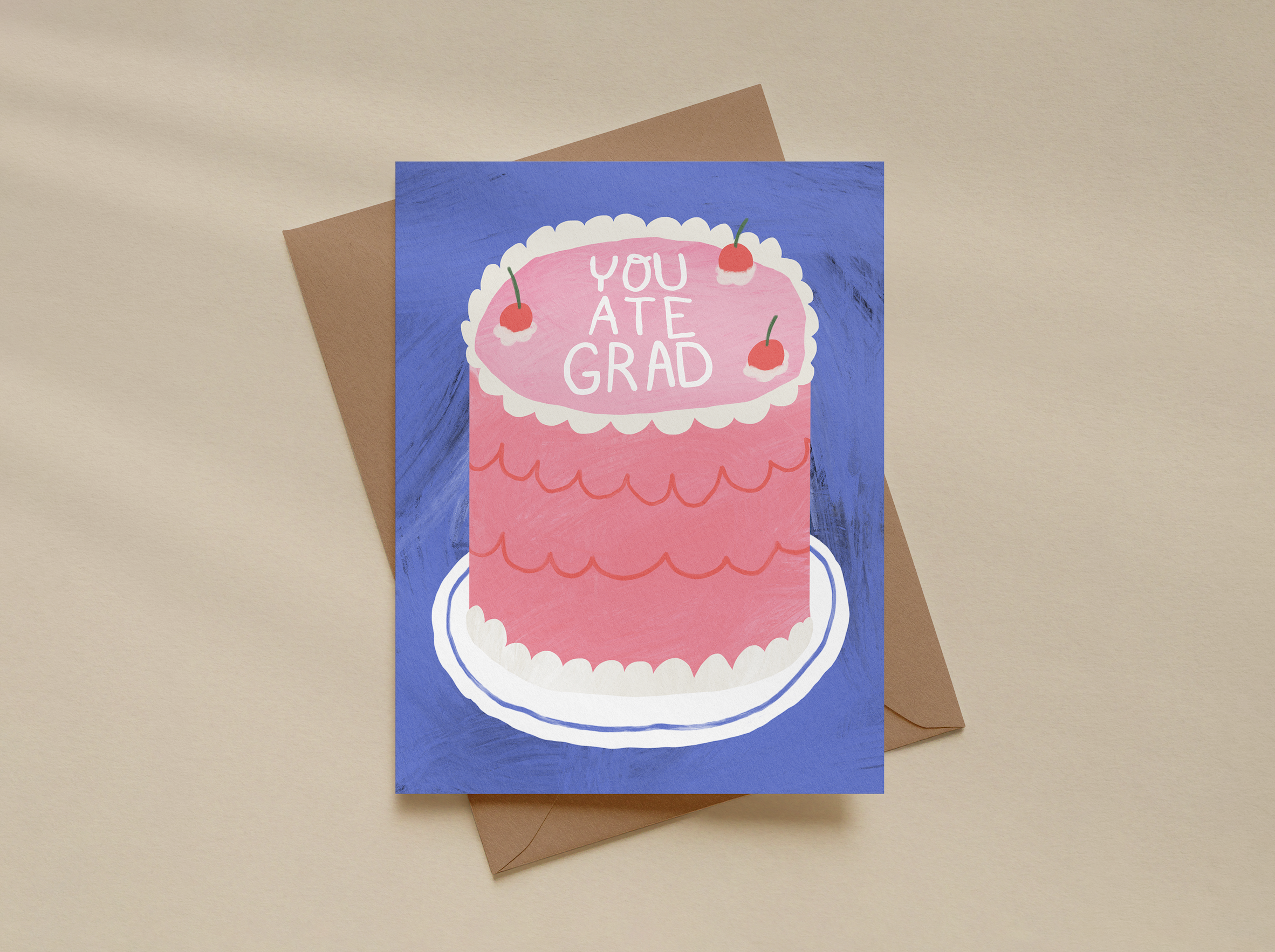Funny Graduation Card - You Ate Grad, Cake Pun