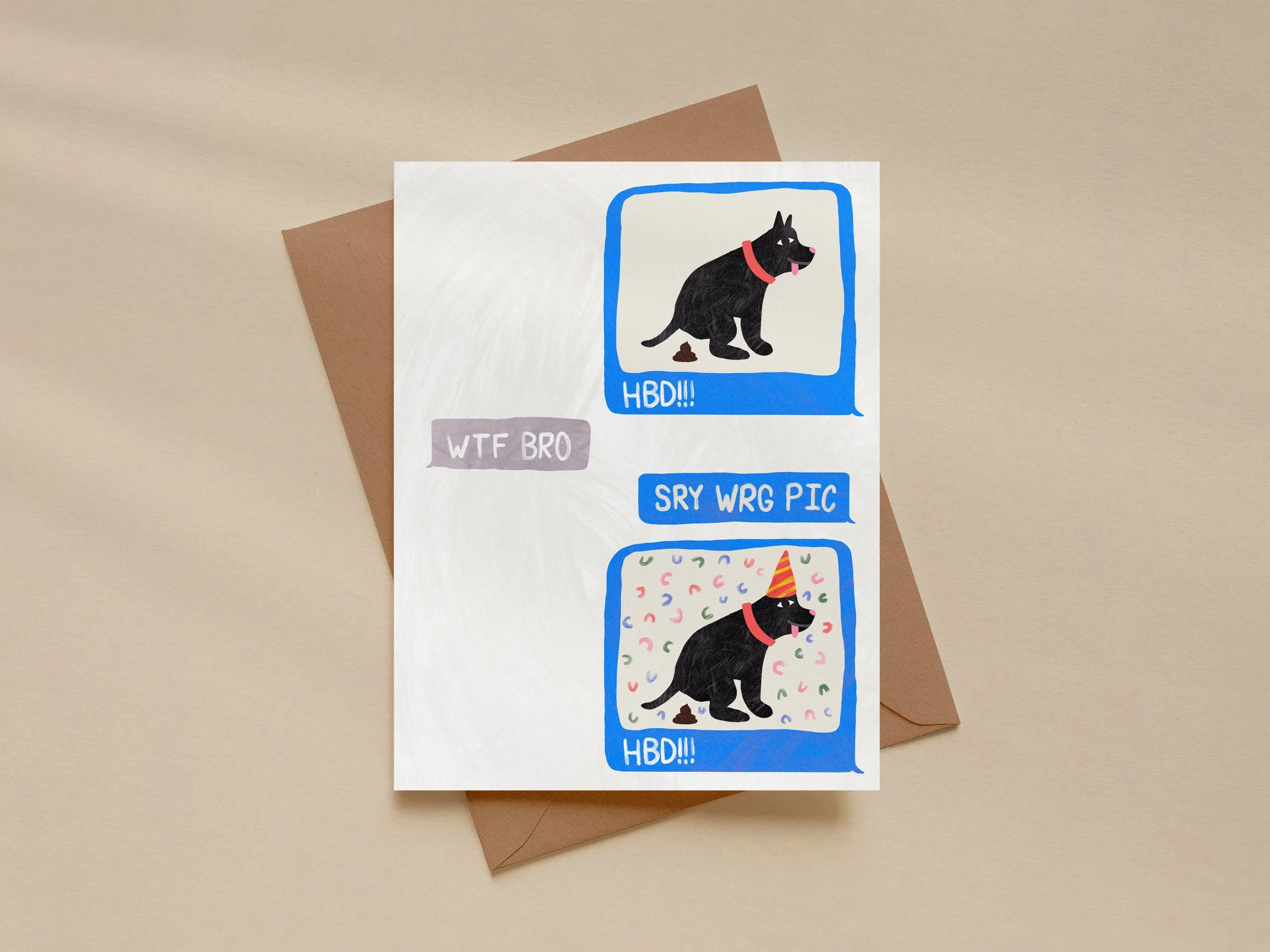 Wrong Photo Birthday Text – Funny Dog Birthday Greeting Card