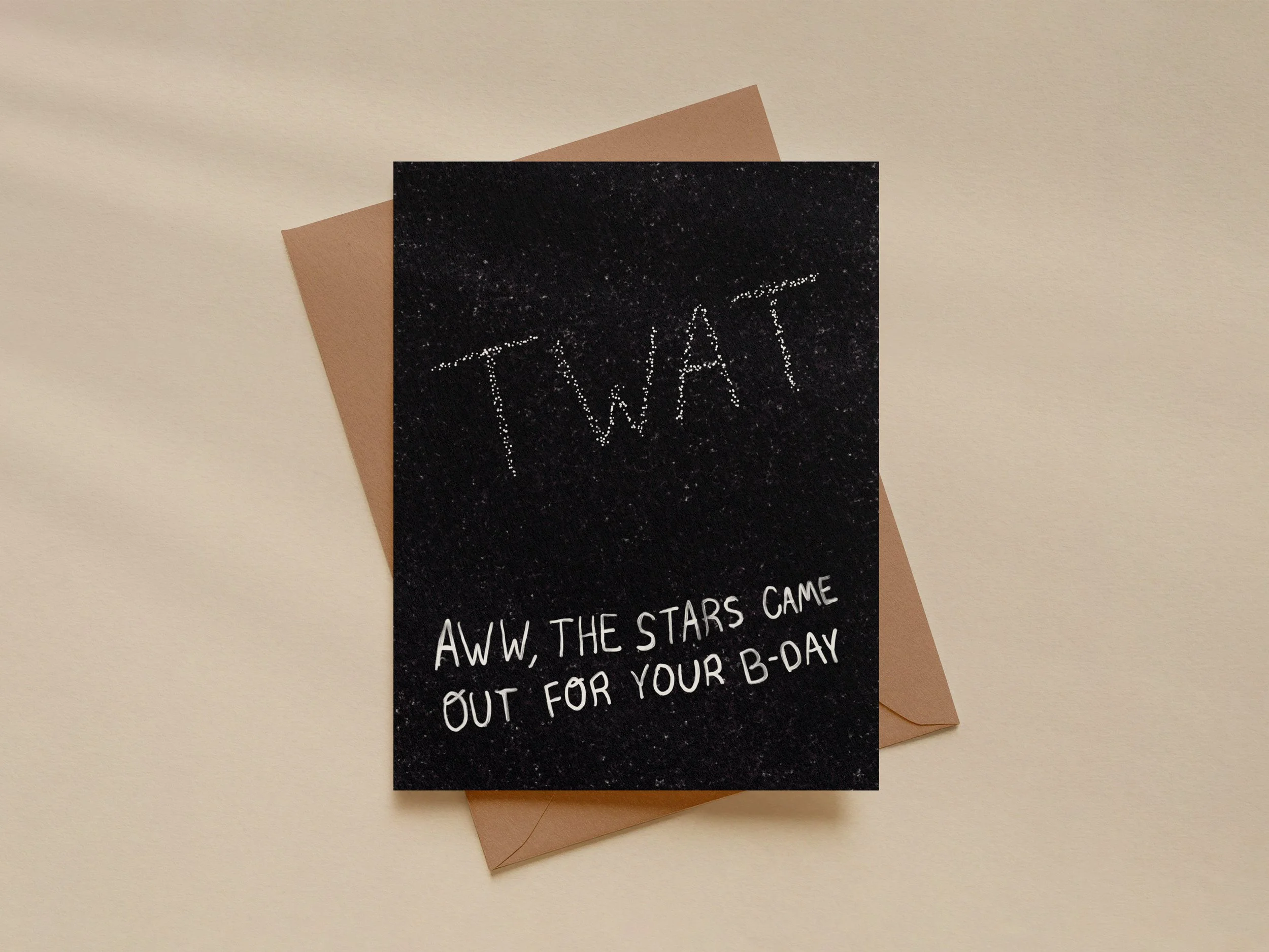 Funny Birthday Card — “The Stars Came Out for Your Birthday” Night Sky Card, Cheeky Celestial Humor, Twat Constellation Birthday Card