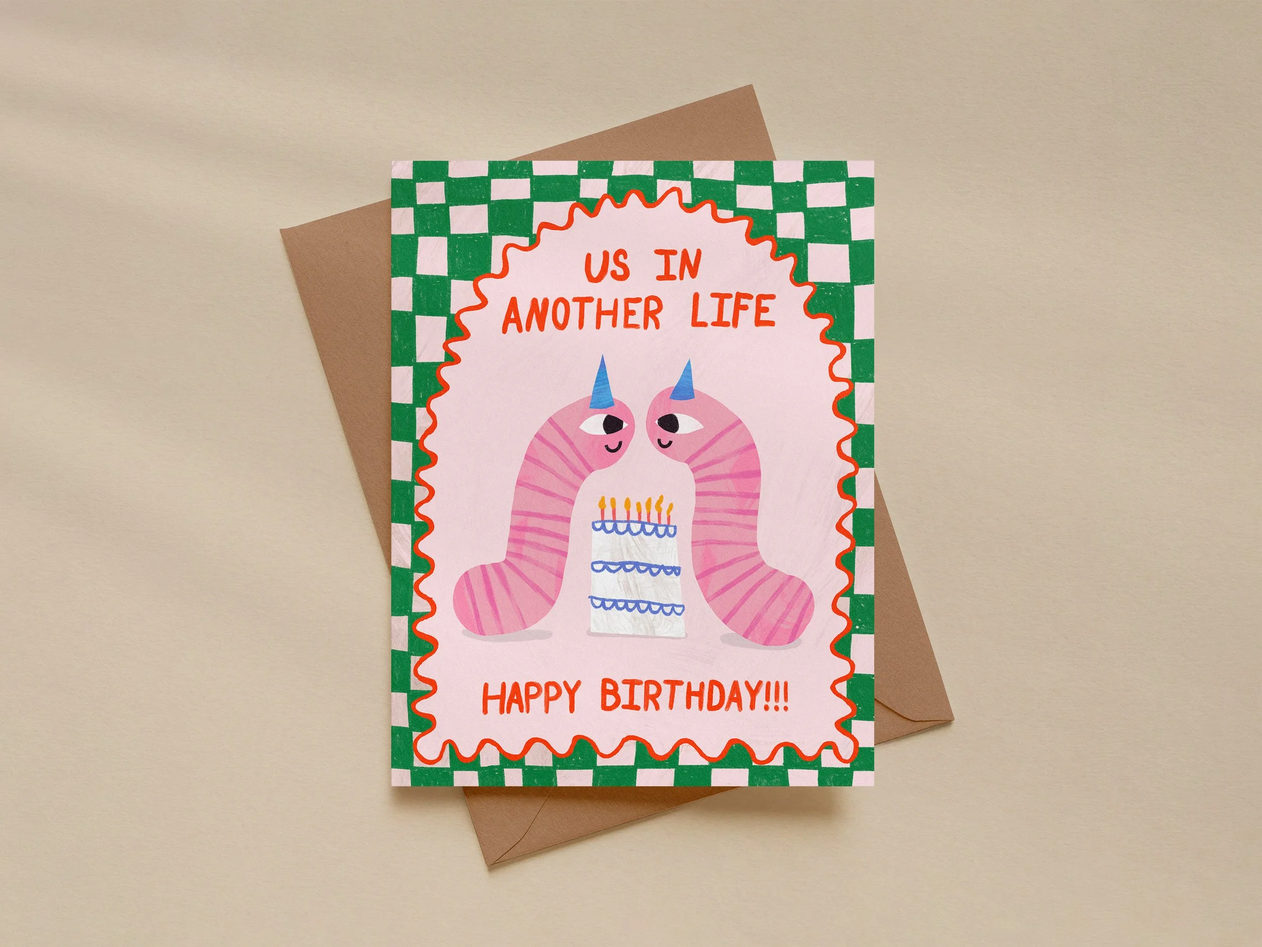 Funny Birthday Worms Greeting Card