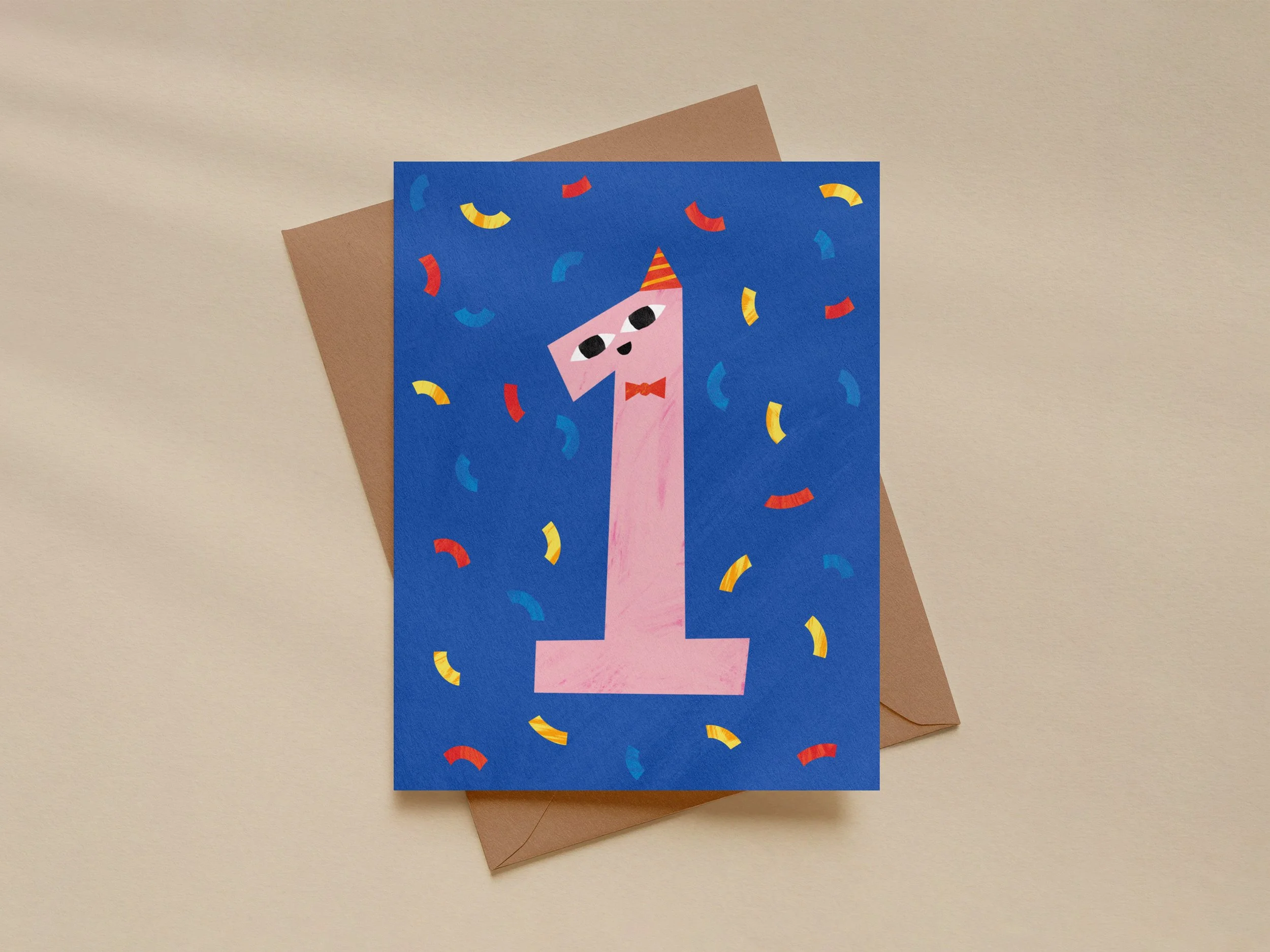 Funny First Birthday Card – Quirky Number One Illustration