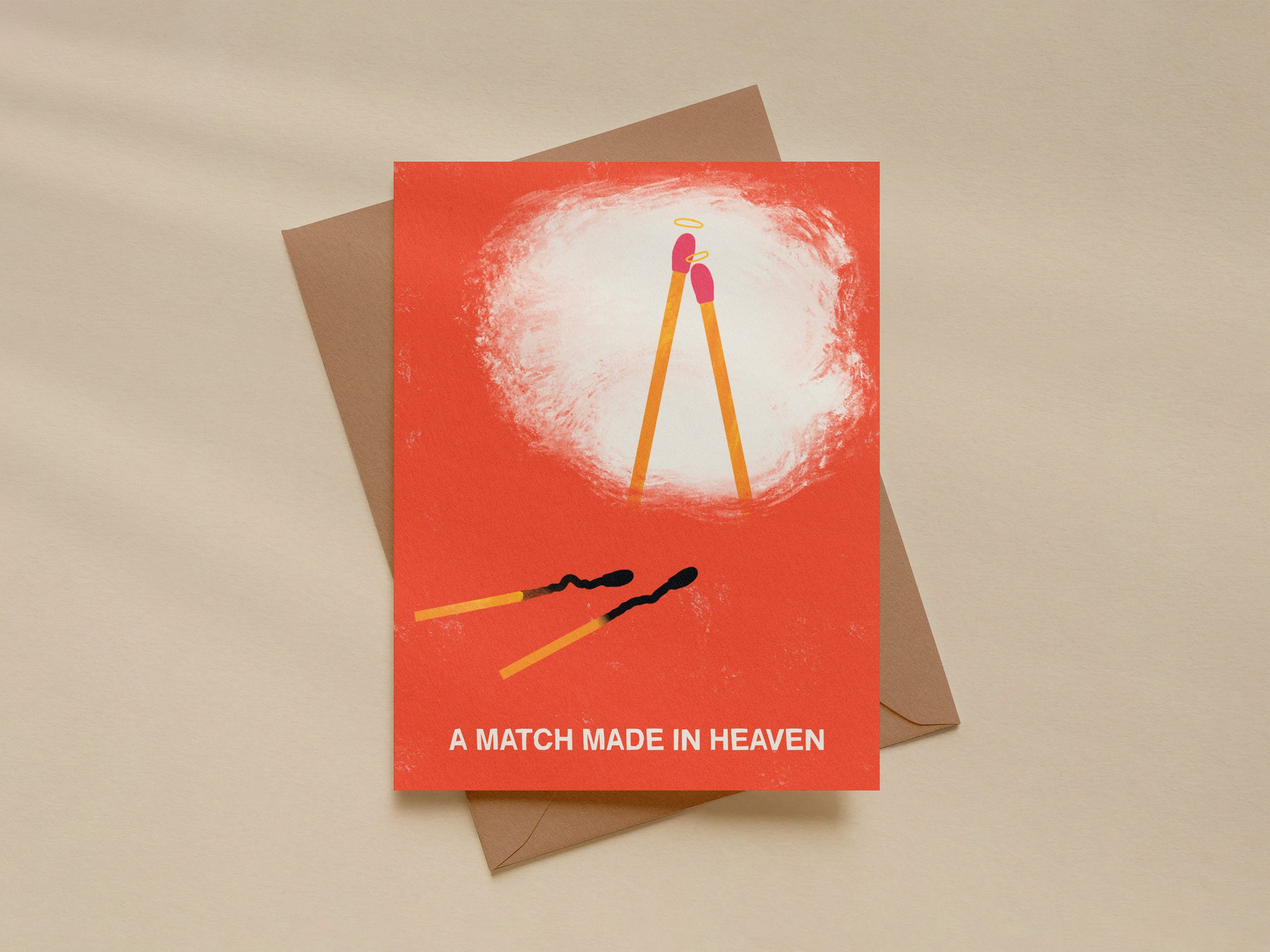 Funny Anniversary Card – Match Made in Heaven Illustration