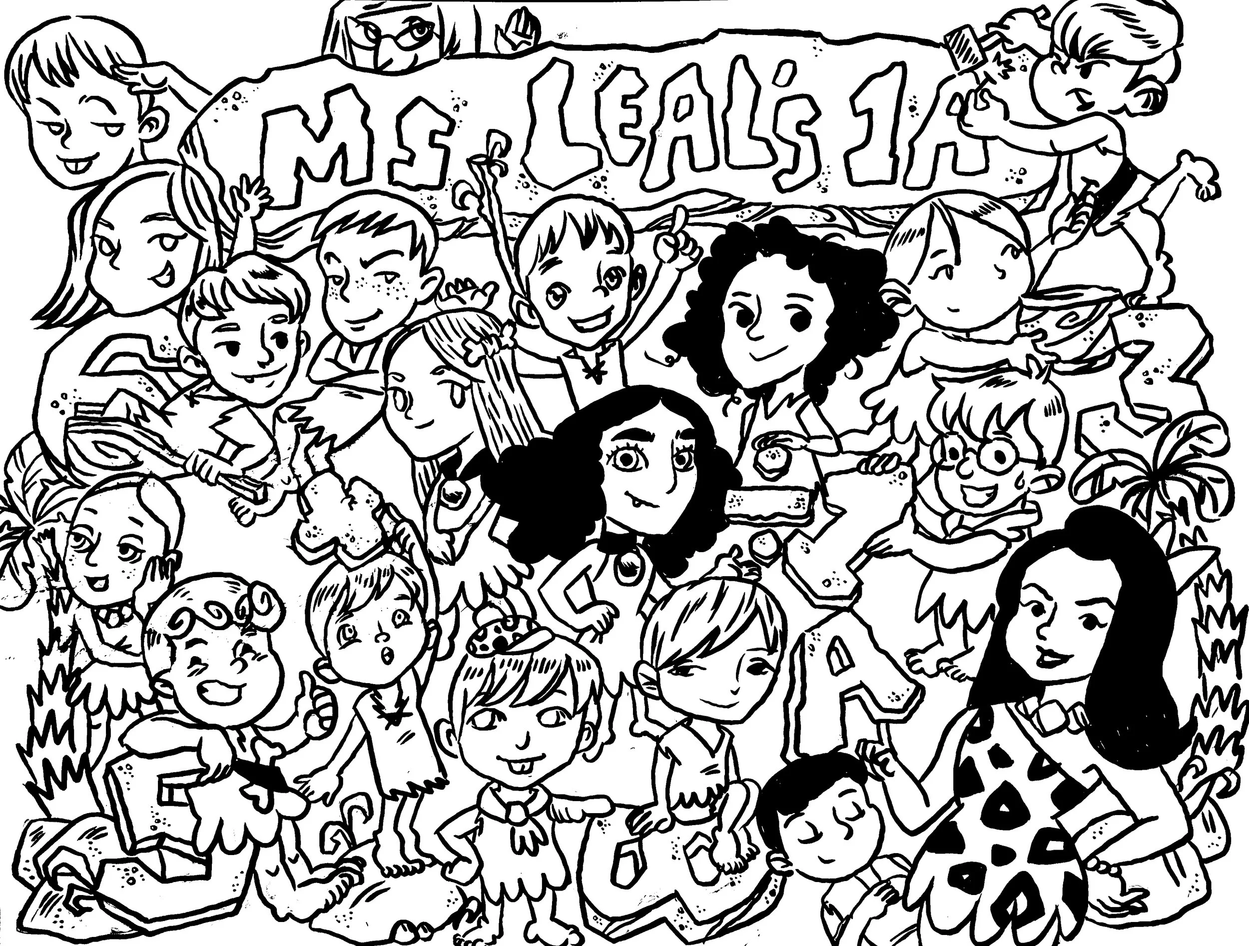 Classroom Drawing - black & white