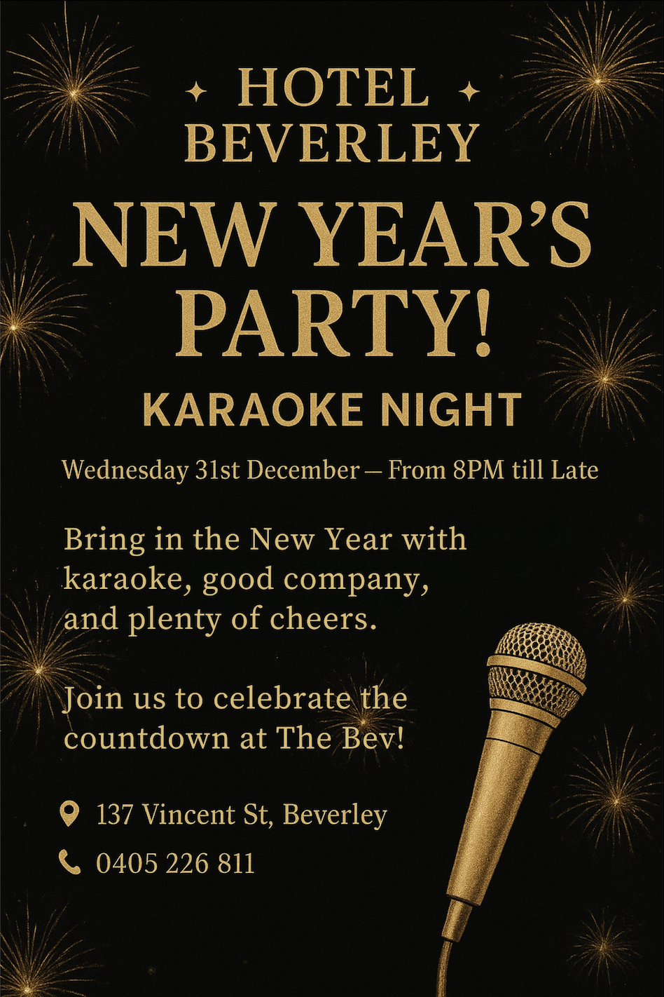 NEW YEARS EVE AT THE BEV | Karaoke Night