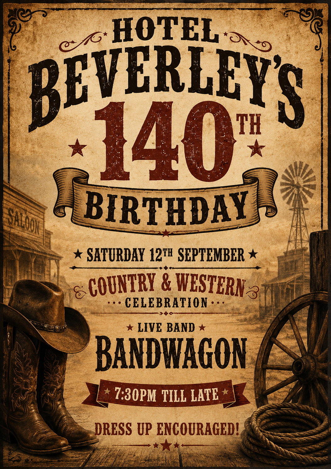 Country & Western 140th Birthday Celebration | LIVE BAND 'BANDWAGON'