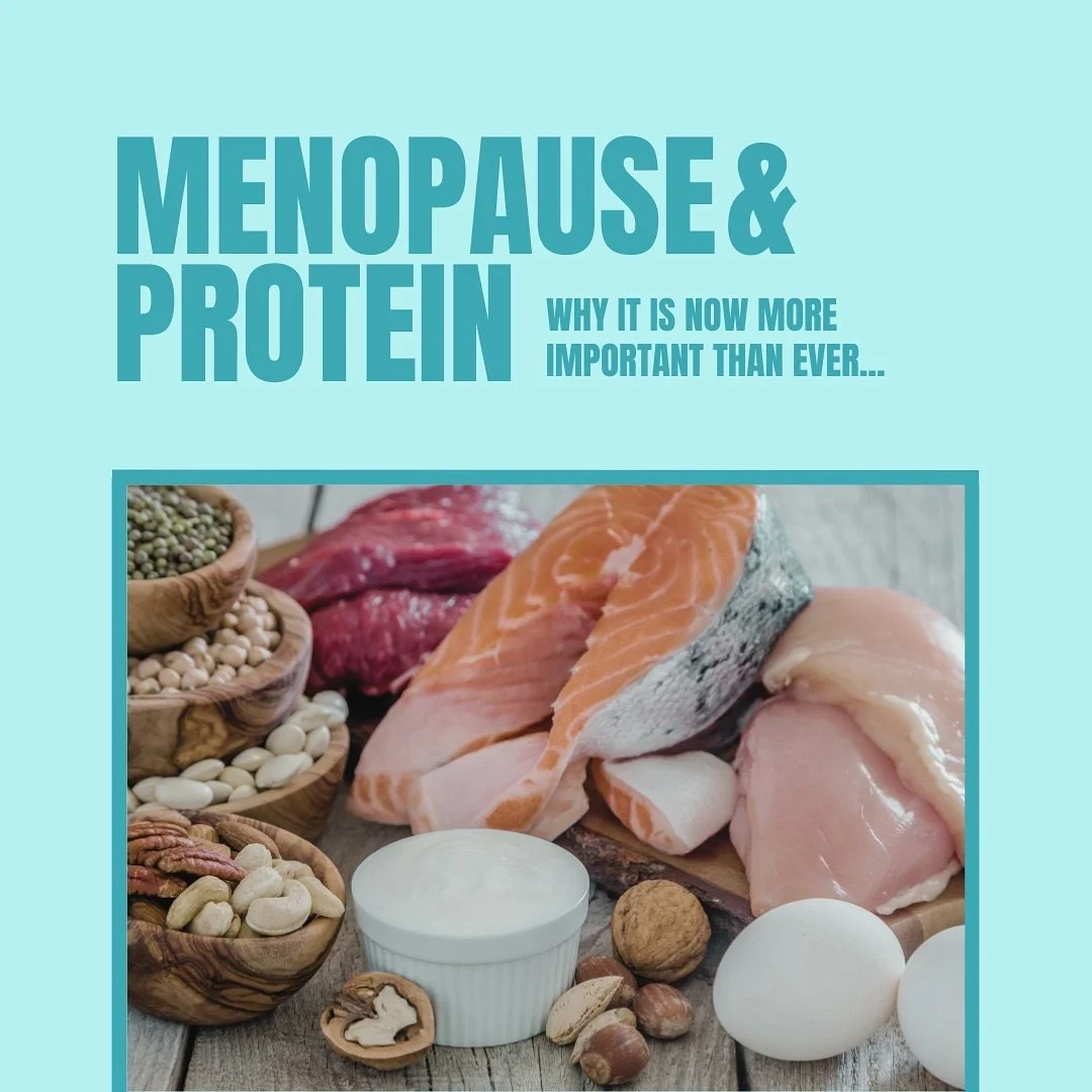 MENOPAUSE &amp; PROTEIN 💪🏼 

Protein intake is a crucial part of our general health and exercise recovery through menopause! 

Scroll through the above for a few pointers of what, when and how much protein is recommended to have if you are in peri 