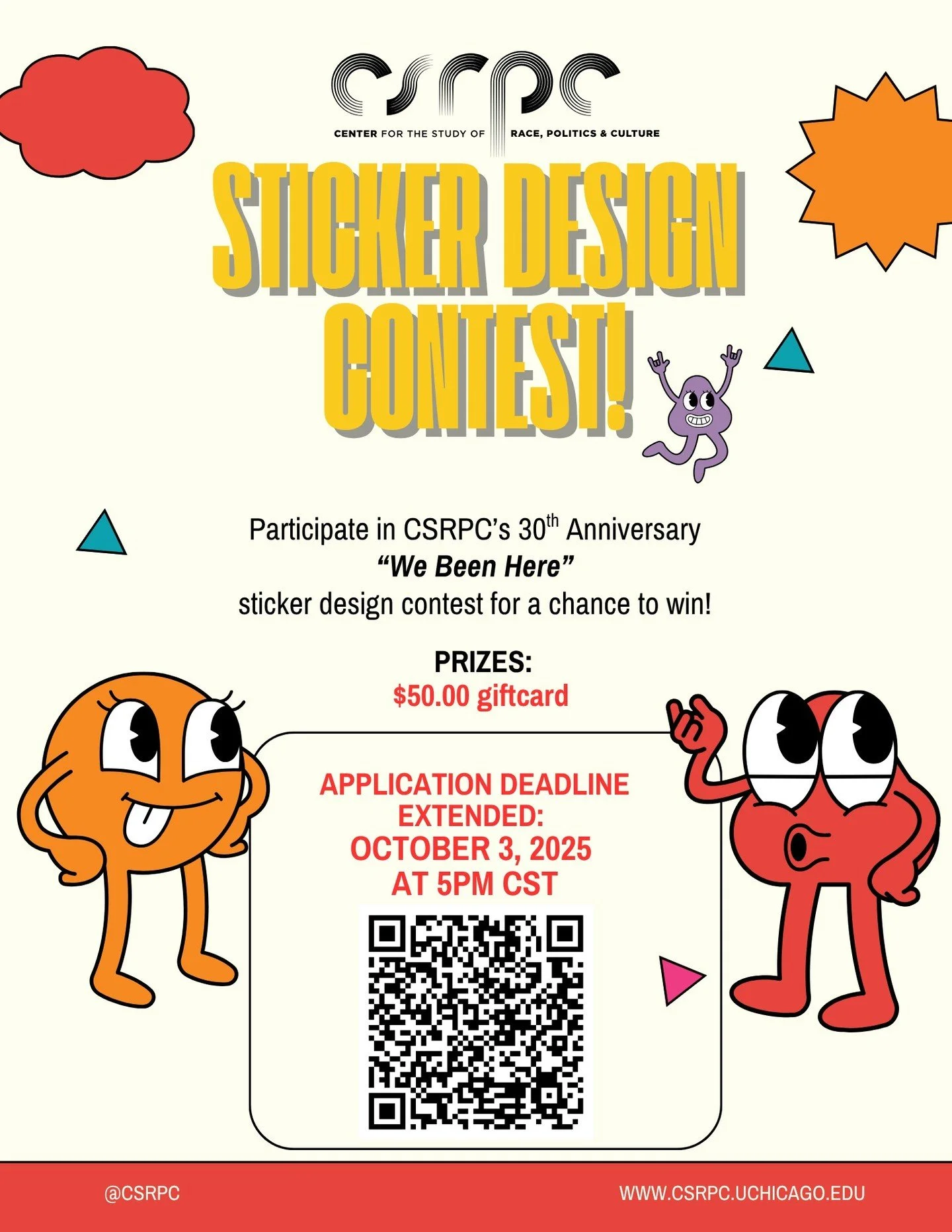 In honor of our 30th anniversary, CSRPC is hosting a sticker design contest! Submit your designs via our Google Form for a chance to win a $50 gift card! 

link: https://forms.gle/5u8ETrZoZpwyFZTD7