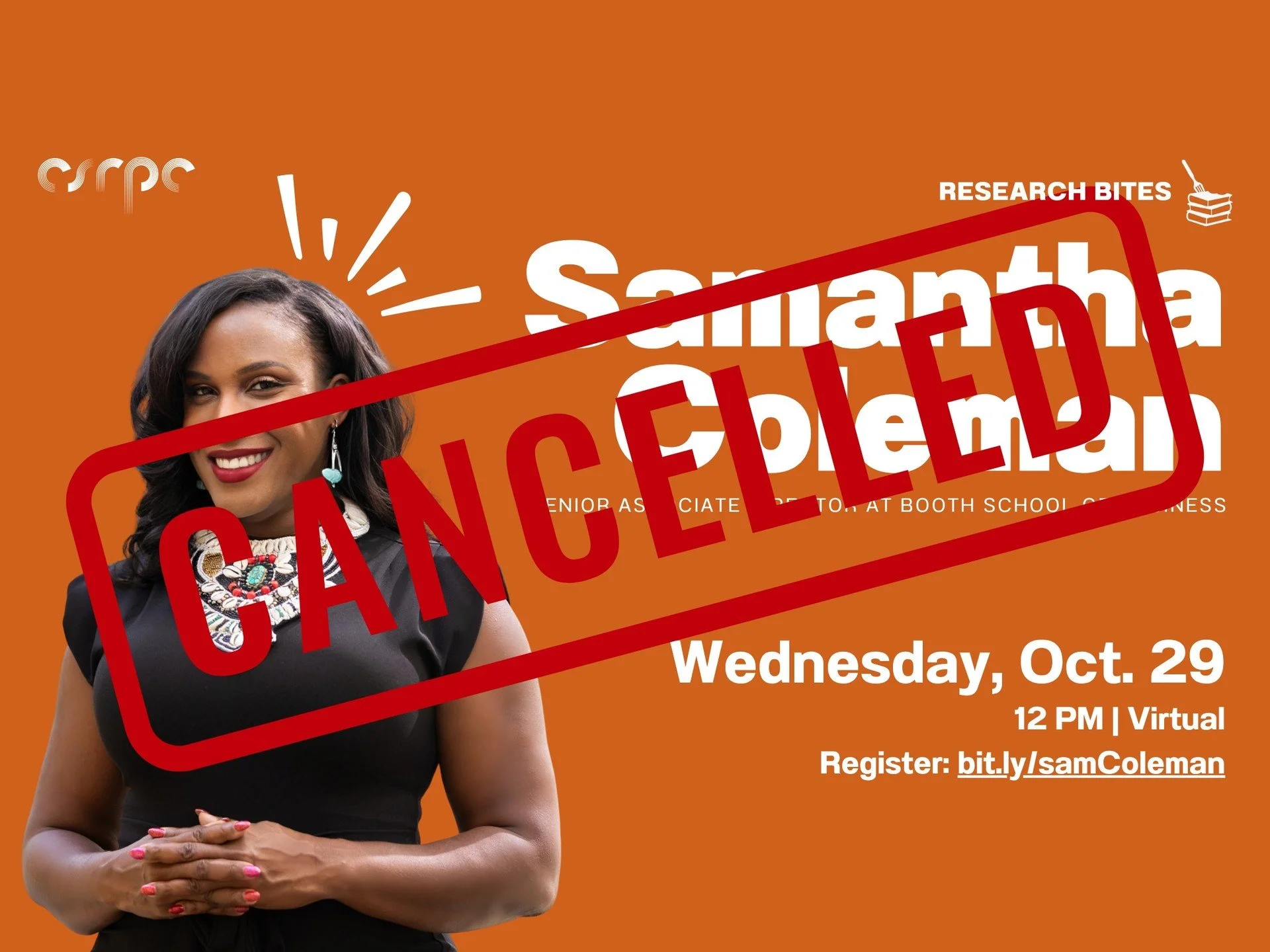 Event canceled! Please look out for any updates and/or rescheduling.