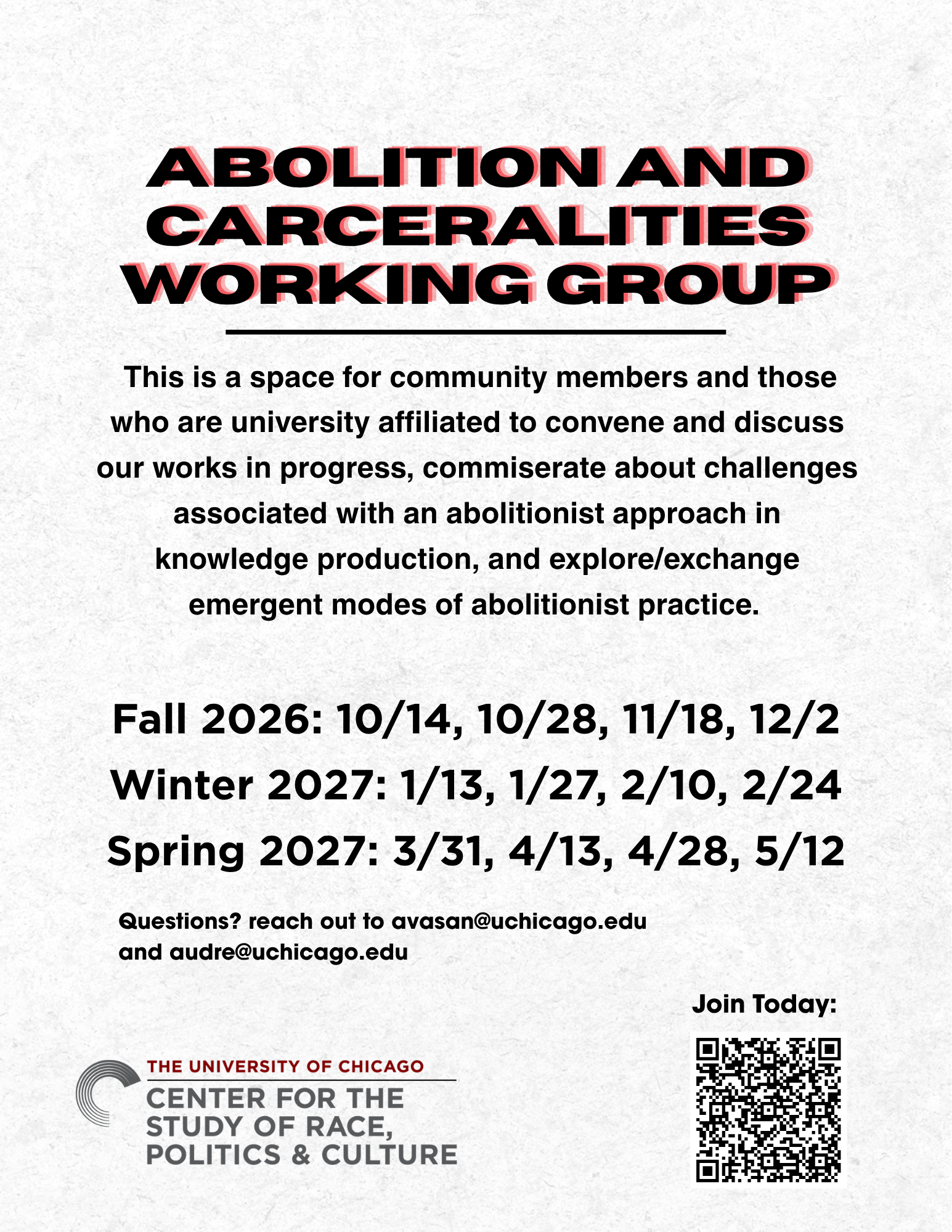 ABOLITION AND CARCERALITIESWORKING GROUP