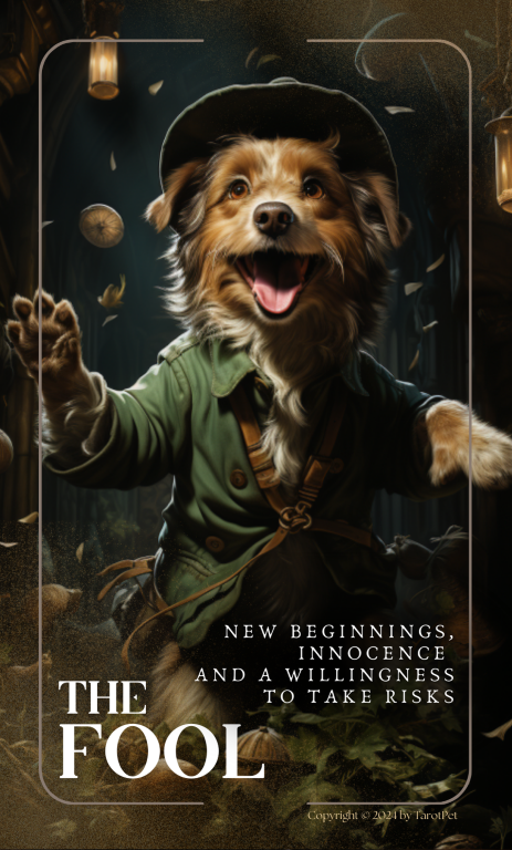 Fool Dog The Fool Tarot Card Meaning for Pets | TarotPet™ | Magical Tarot Gifts ...