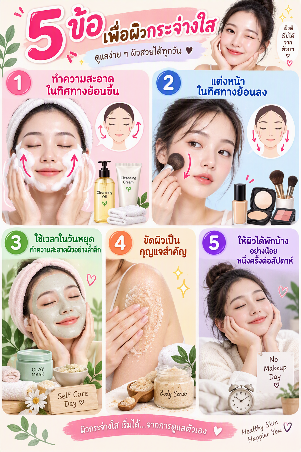 5 ข้อ เพื่อผิวกระจ่างใส 