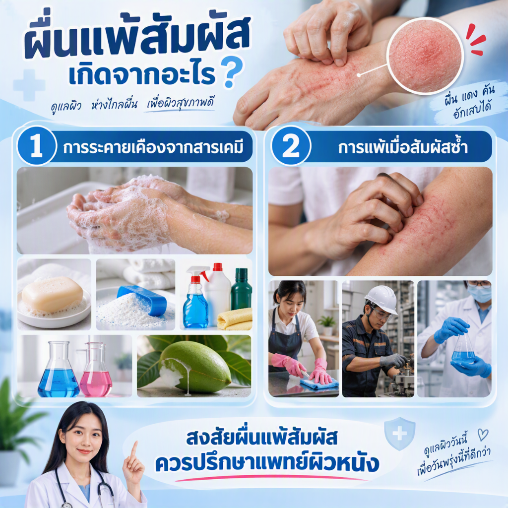 ผื่นแพ้สัมผัสเกิดจากอะไร?
