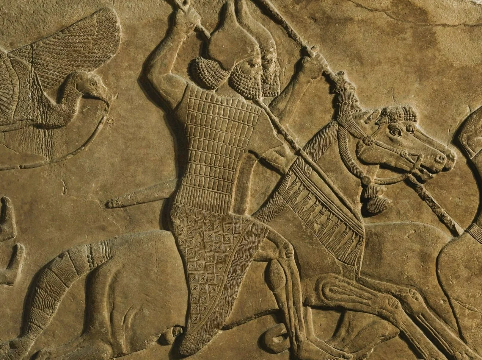 Assyrian cavalry relief from the reign of Tiglath-Pileser III, in the British Museum (118907)