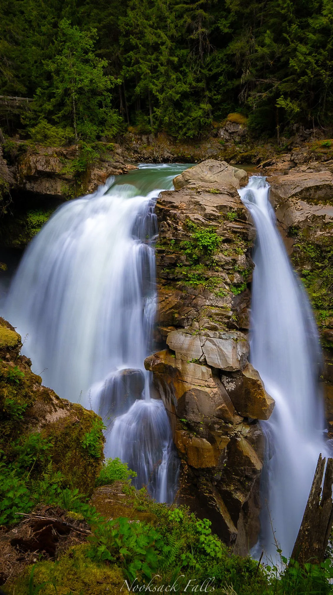 Stunning Nooksack Falls near Mt. Baker, Washington. Worth a stop if you are wandering this far North in the Cascades!
