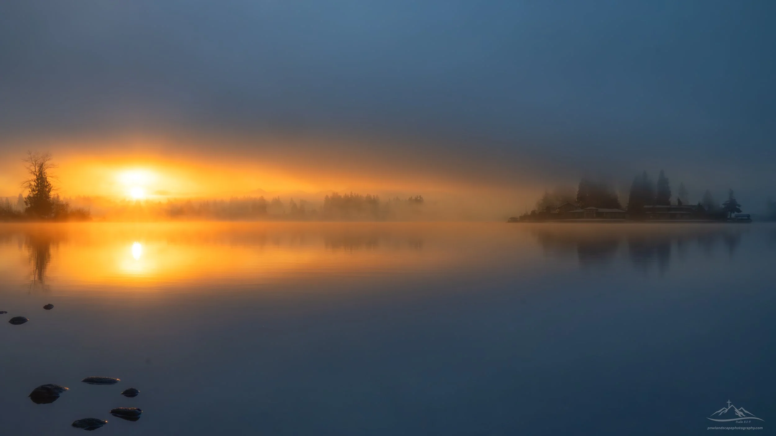 The tension between light and dark, warmth and cold is palpable to me in this photo. Lake Tapps Washington.