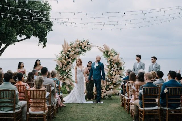 bride groom tropical clifftop wedding bali