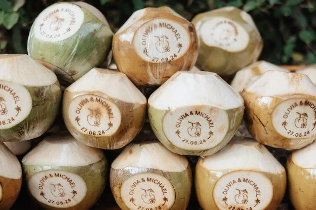 personalised wedding coconuts