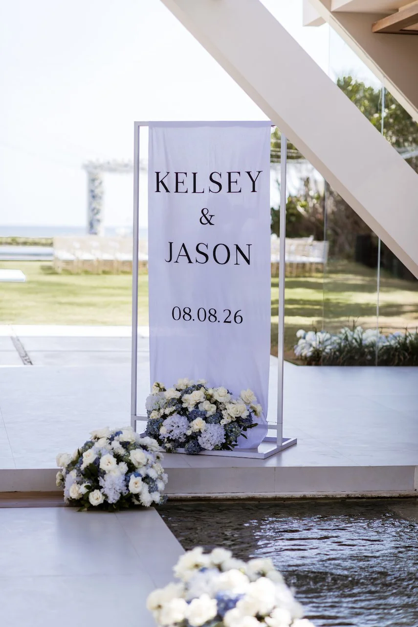 Personalised Kelsey and Jason wedding welcome sign