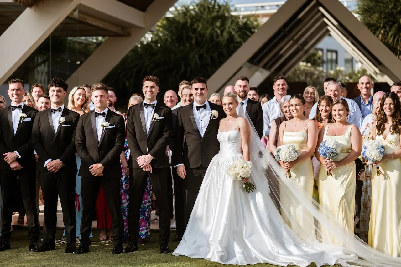Kelsey and Jason with their wedding party