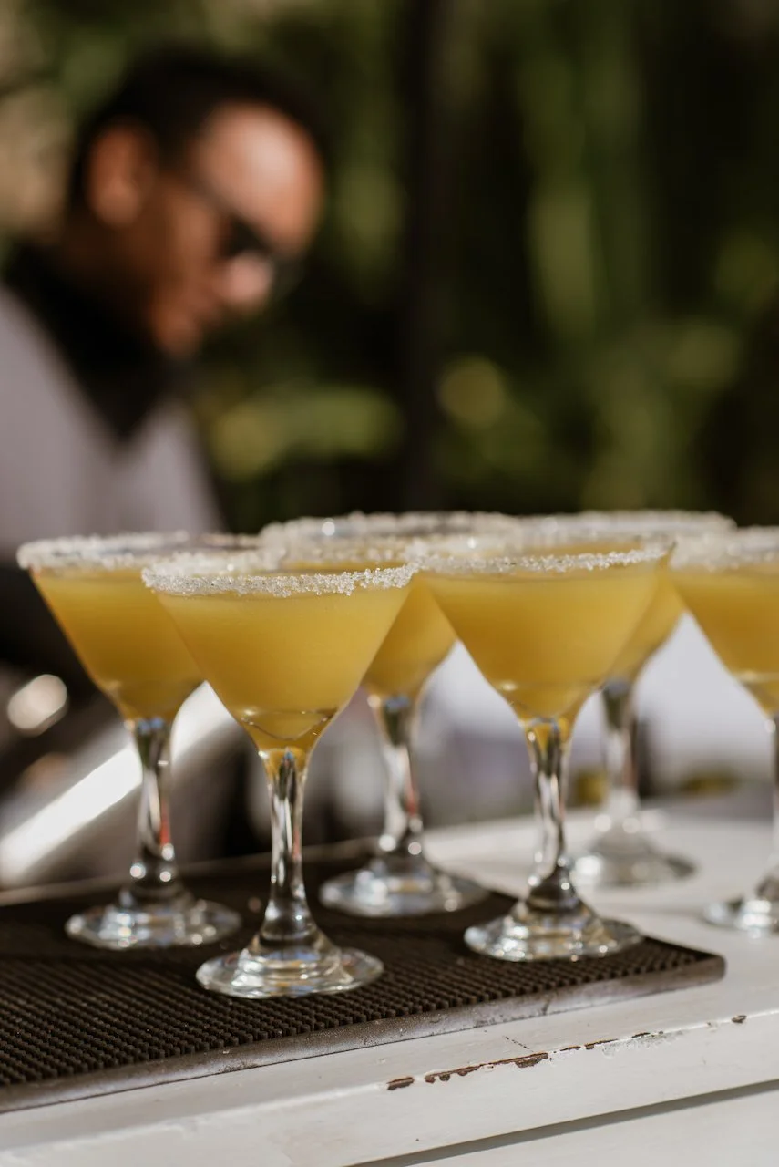 Cocktails prepared for wedding guests