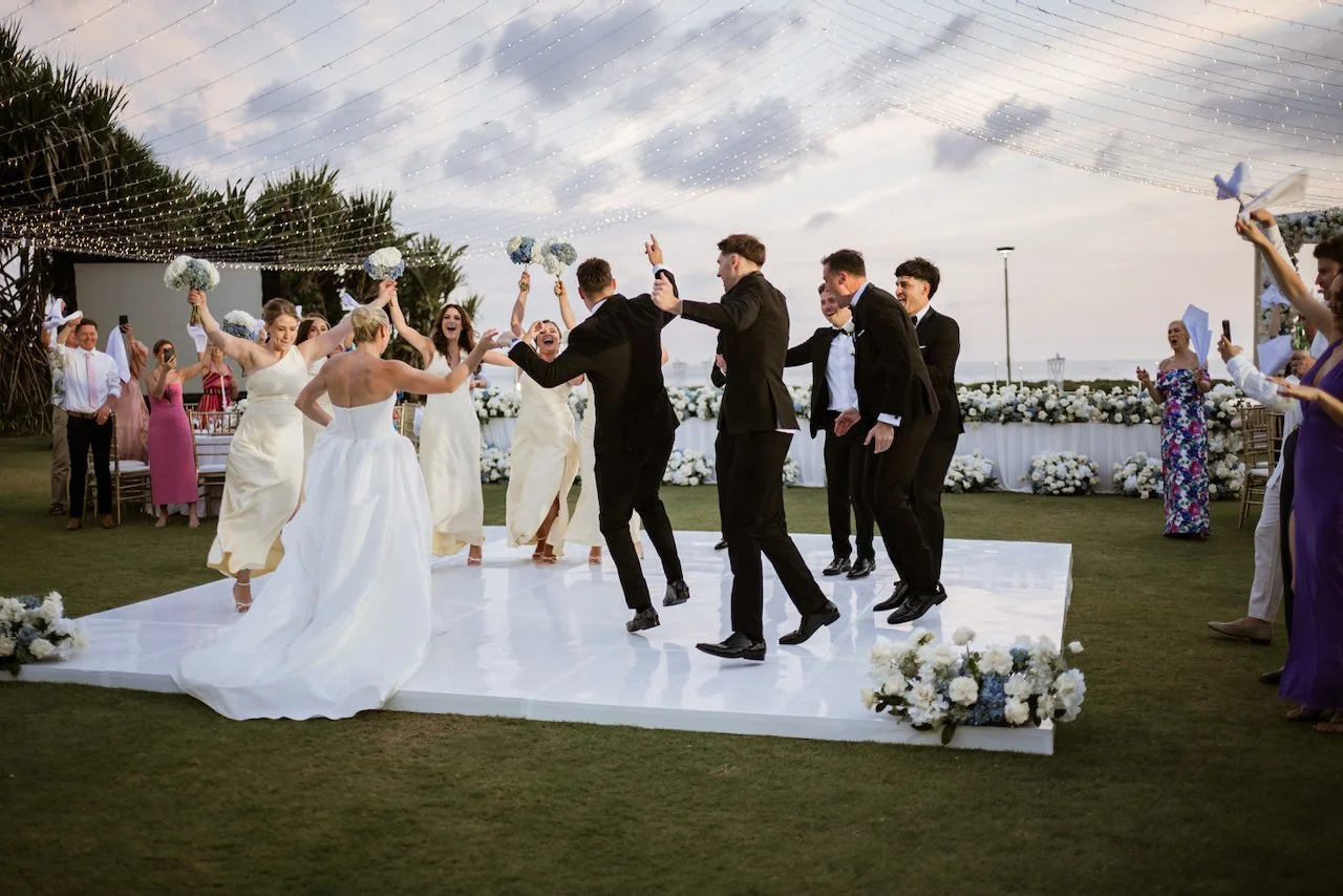 Kelsey and Jason dancing with their wedding guests