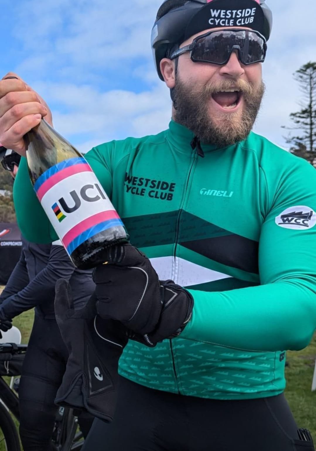 Westside Cycle Club - Peter celebrating.JPEG