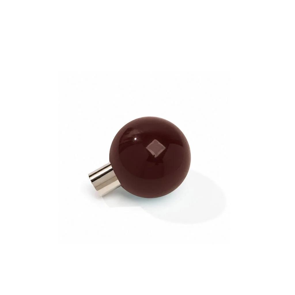 Dark Reddish Brown Porcelain Knob