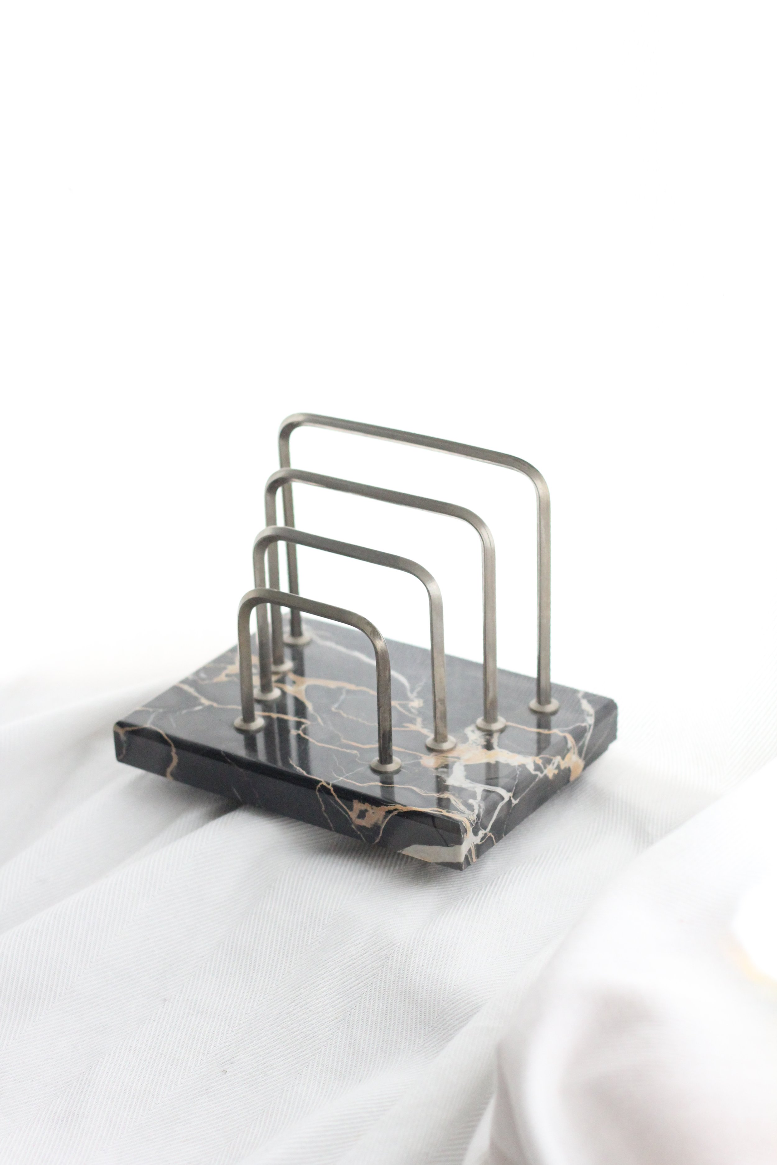Portoro marble Art Deco letter rack, c.1930