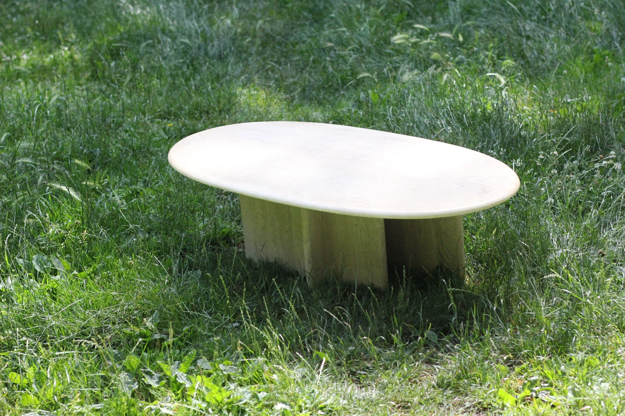 Italian travertine coffee table, vintage c.1970s