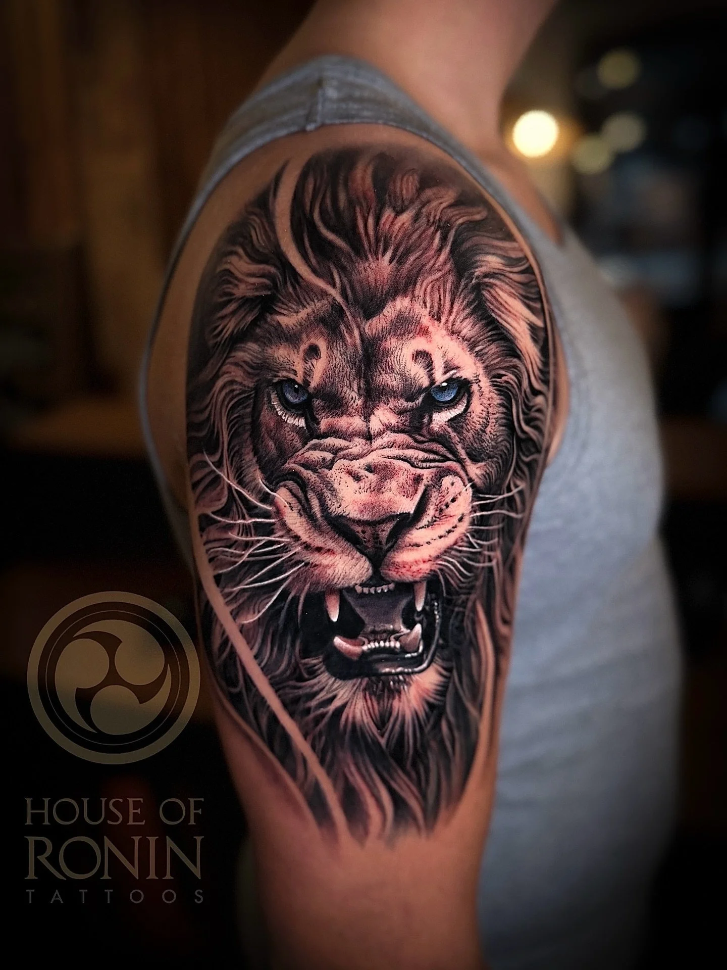 Done @house_of_ronin_tattoos 
houseofronintattoos.com
#tattoo #liontattoo #realistictattoo #blackandgreytattoo #tattooart #tattoodesign #tattooed #inked #tattoooftheday #tattoostyle #tattooworld #tattoolife #tattooculture #bodyart #animalink #lionart