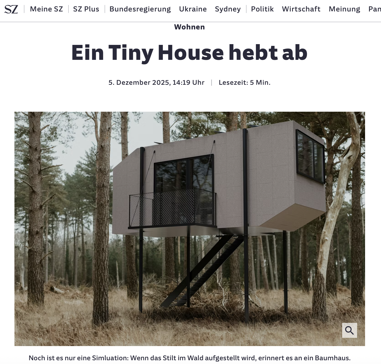 Ein Tiny House hebt ab