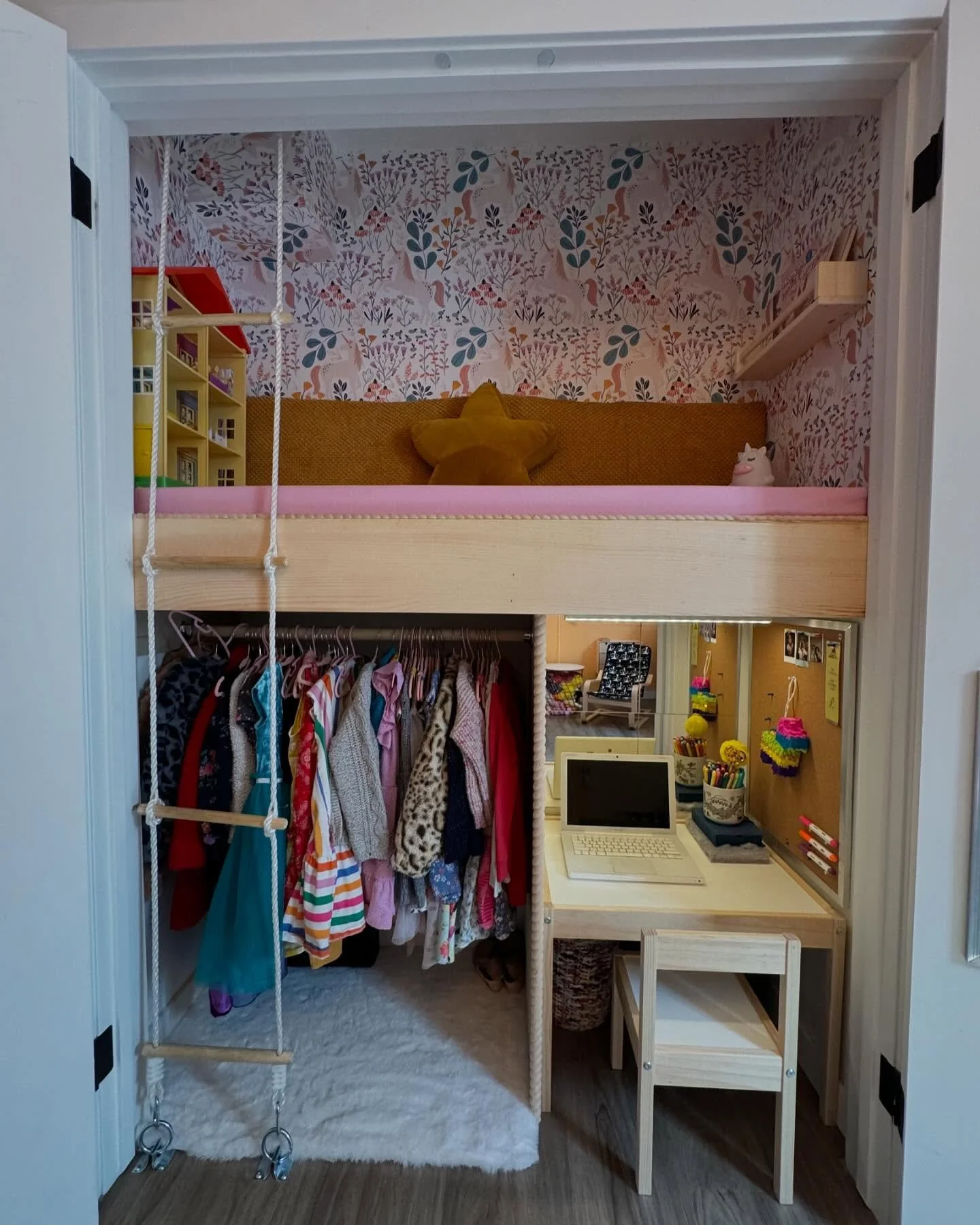 ✨ Penny&rsquo;s Closet Loft Bed ✨

This was such a fun project! When my friend asked me to build something special for their 7-year-old daughter, Penny, I couldn&rsquo;t wait to get started. 🛠️ 

She wanted a bunk bed but also dreamed of having her 