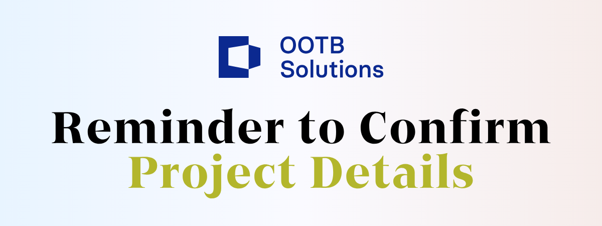 Confirm Project Details