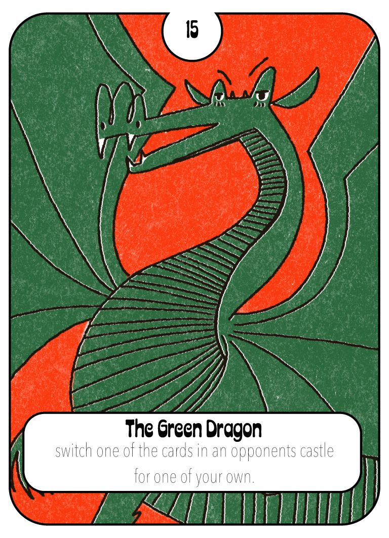 The Green Dragon - concept design for a medieval themed card game, inspired by 60's medieval revival.