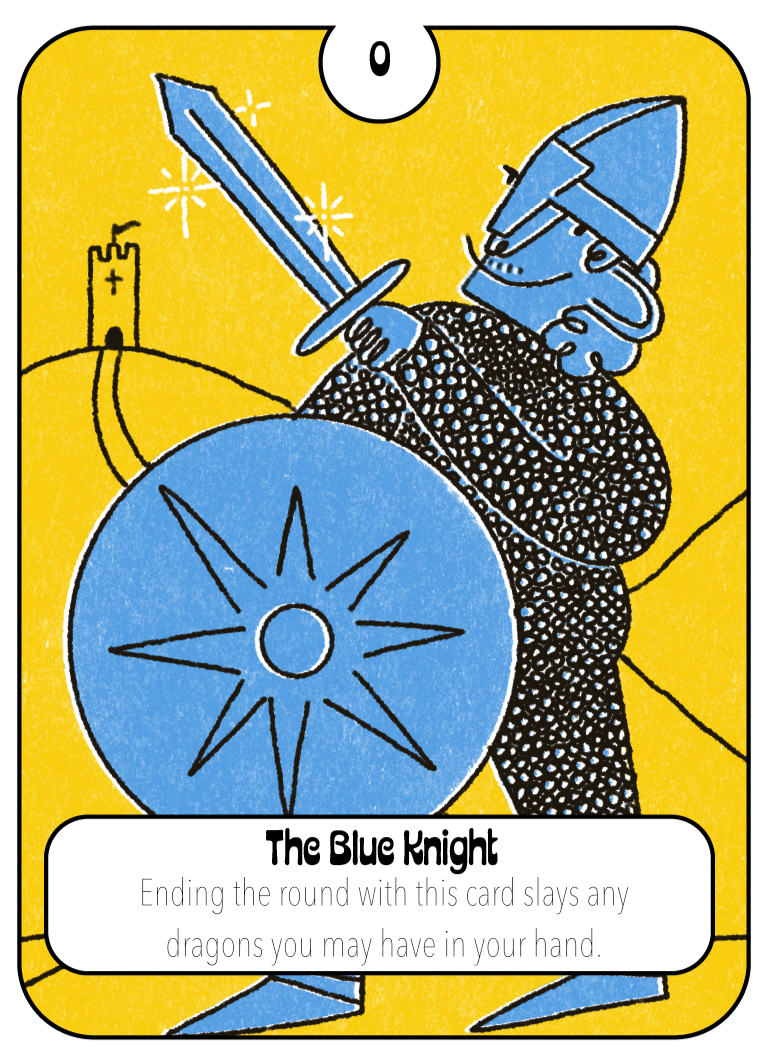 The Blue Knight - concept design for a medieval themed card game, inspired by 60's medieval revival.